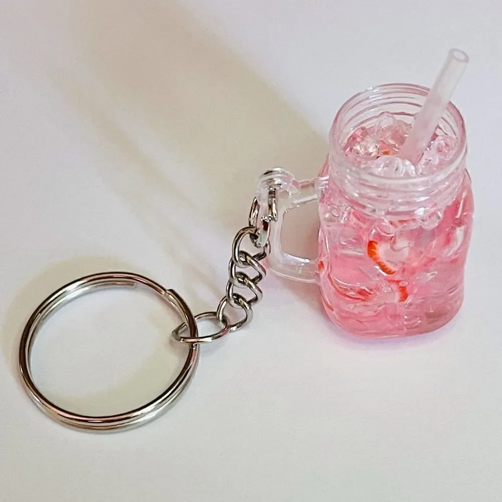 Strawberry Drink Cooler Keychain
